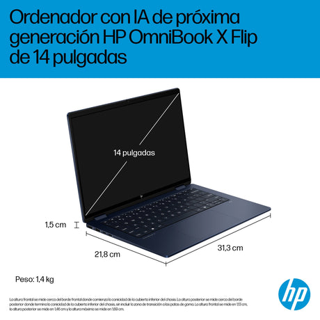 EAN 0199251569180 - HP OmniBook X FlipNGAI 14-fm0009ns Copilot+ PC Intel Core Ultra 7 258V Híbrido (2-en-1) 35,6 cm (14") Pan imagen 7