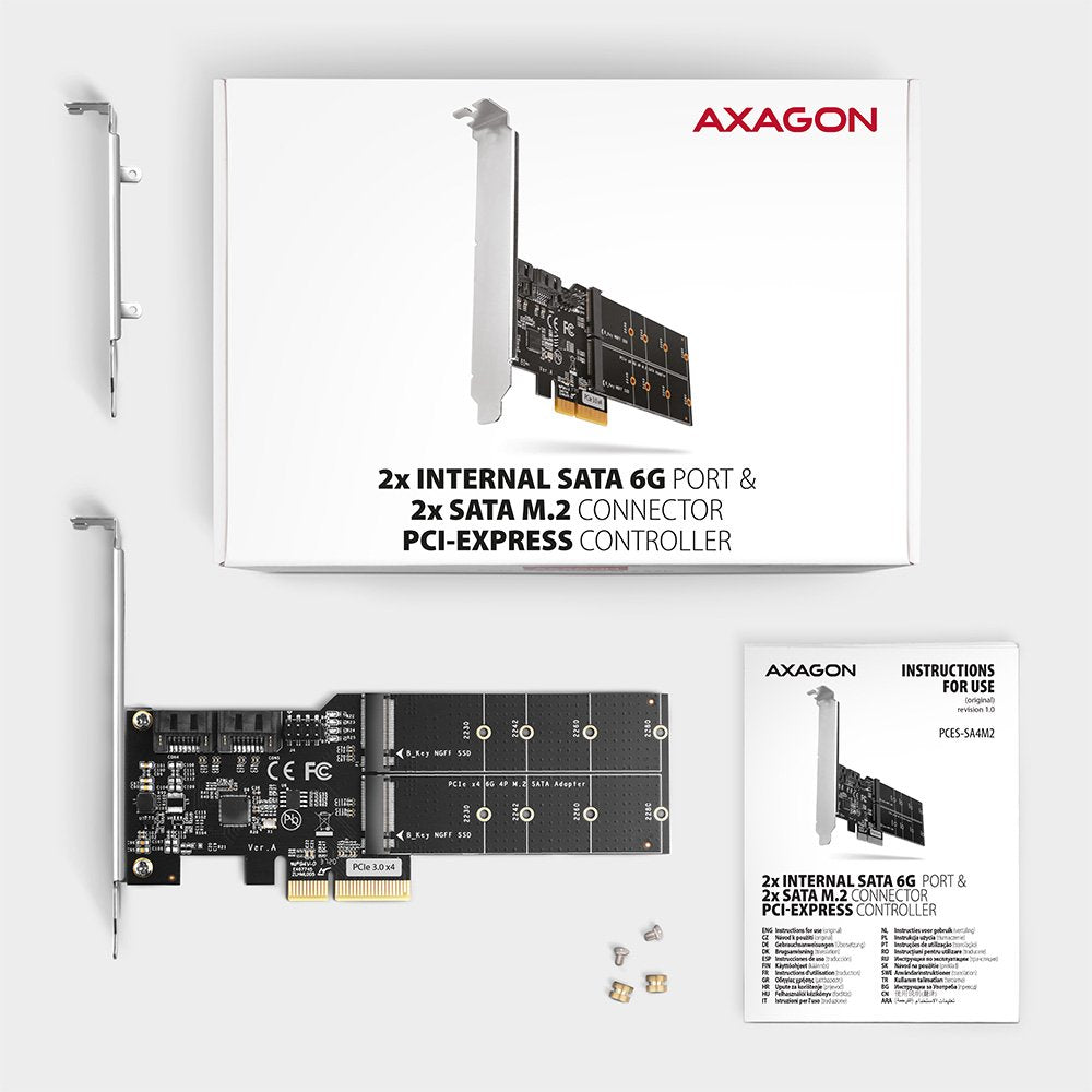 EAN 8595247906984 - Axagon PCES-SA4M2 PCIe Controller 2x internal SATA 6G port+ M.2 B-key tarjeta y adaptador de interfaz Int imagen 7