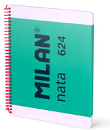 Milan Cuaderno Espiral A4 80h 95gr 5x5mm Tapa Dura Colección Nata® 624 Since 1918 Verde