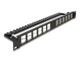Delock 19? Keystone Patchpanel 24 Port Gewinkelt Mit Entlastungsschiene Schwarz