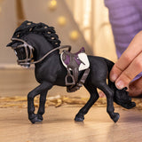 Figura De Juguete Marrón De Semental Schleich Horse Club Pura Raza Española Con Silla De Montar Y Brida 42707
