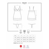 853-Che-2 Chemise Y Tanga Color Blanco Talla (Interno):S/M