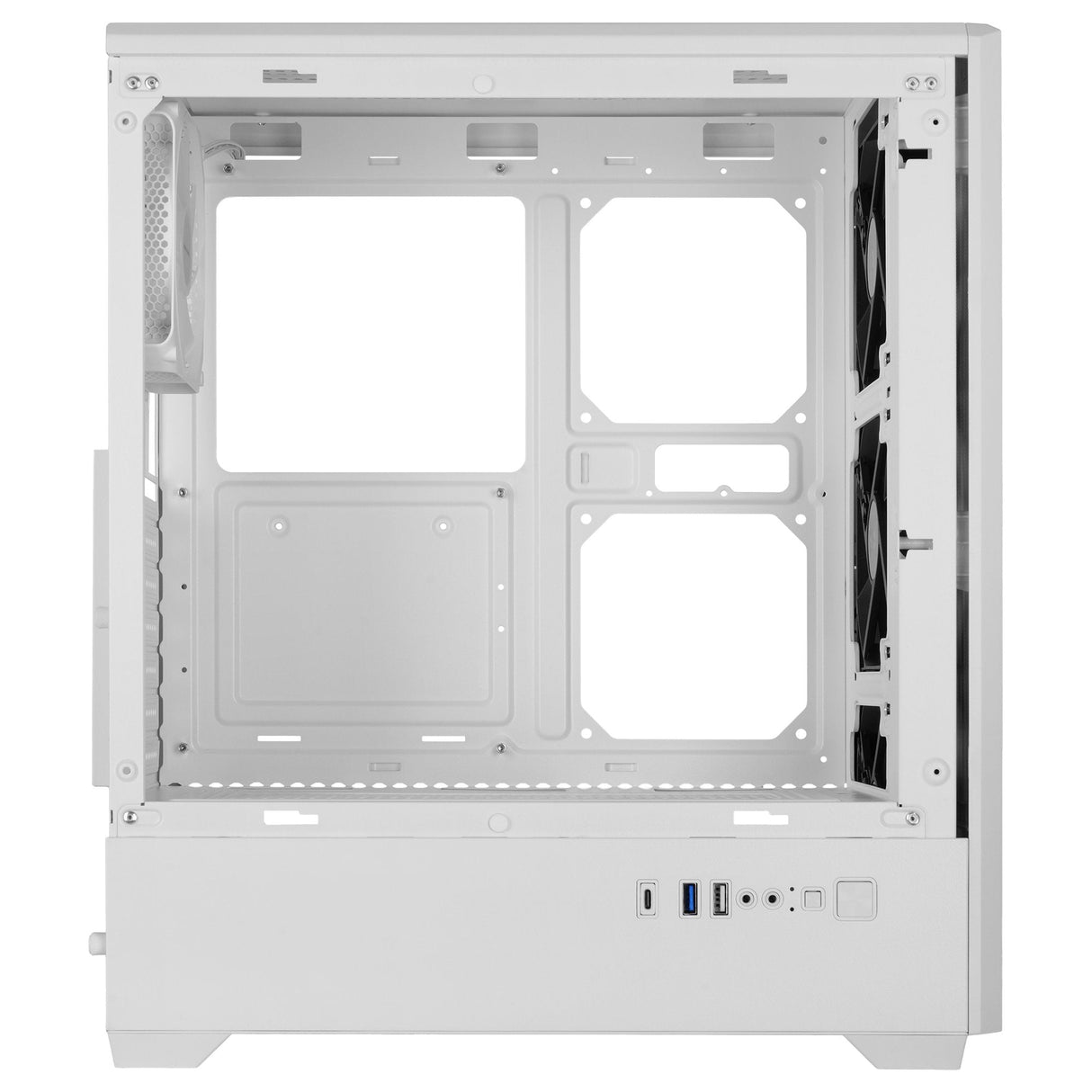 Caja Pc Atx Semitorre Mars Gaming Mc-Quantum Doble Cristal Templado Argb Gpu 335mm Blanco