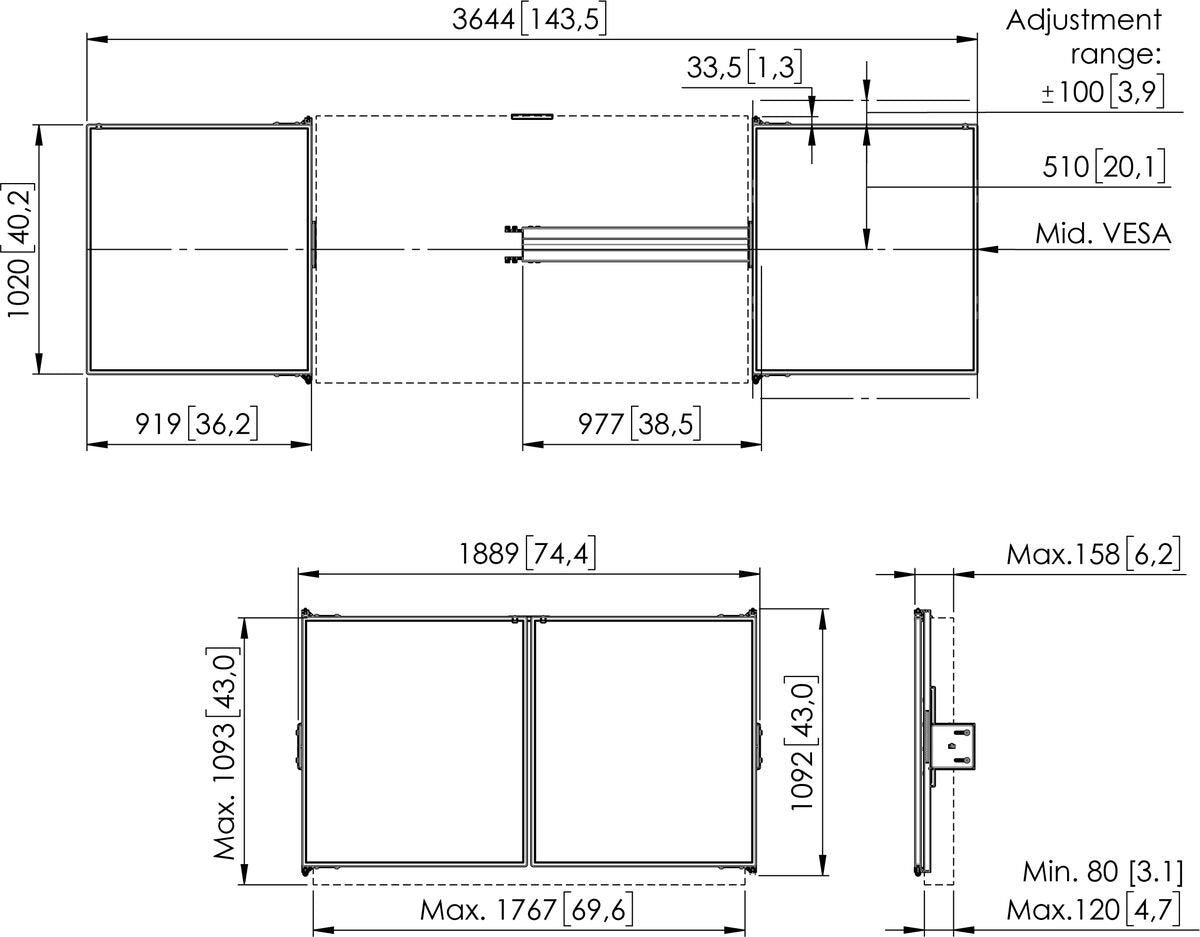 EAN 8712285410581 - Vogel's RISE WBS75M Blanco imagen 4