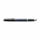 Pluma Estilográfica Waterman Hémisphère | Lacado Negro Y Azul Con Adornos De Paladio | Plumín Fino De Acero Inoxidable | Estuche De Regalo