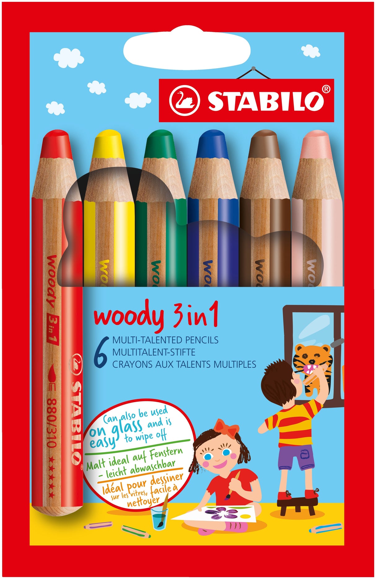 Stabilo Lápices De Colores Woody 3 En 1 Estuche De 6 C/Surtidos