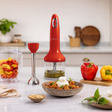 Batidora De Mano Smeg Con Accesorios Estilo Años 50 Azul Rojo Hbf03rdeu