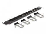 Delock Tira De Cepillos Para La Gestión De Cables De 19" Con 4 Ganchos Metálicos 1u Negro