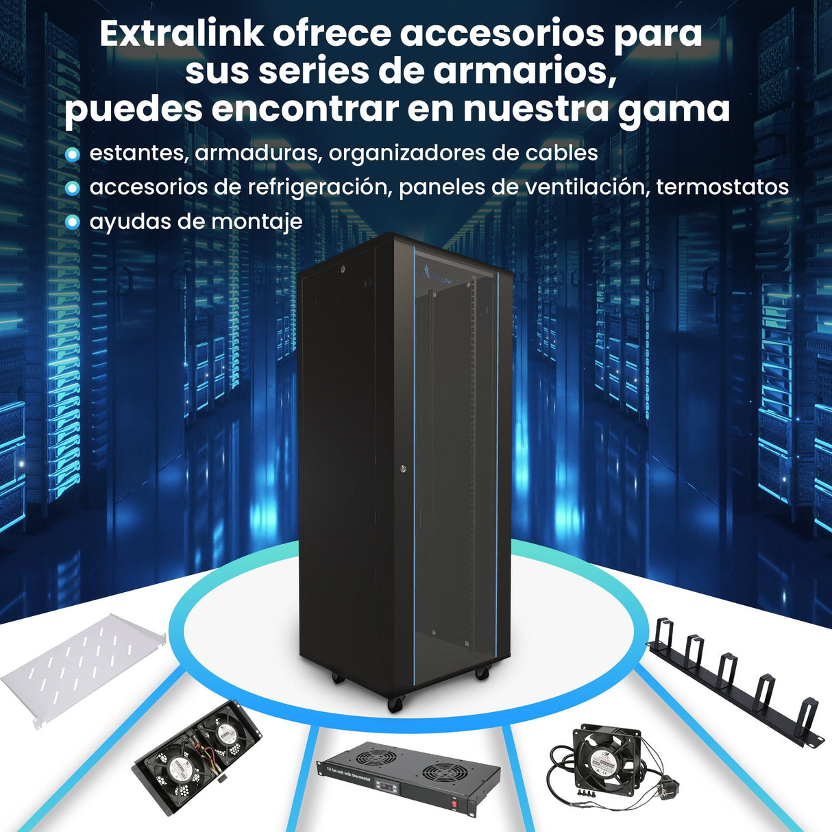 Armario Rack Extralink 32u 800x800 Negro