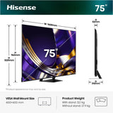 EAN 6942351437408 - Hisense 75U7DS PRO 190,5 cm (75") 4K Ultra HD Smart TV Wifi Negro imagen 4