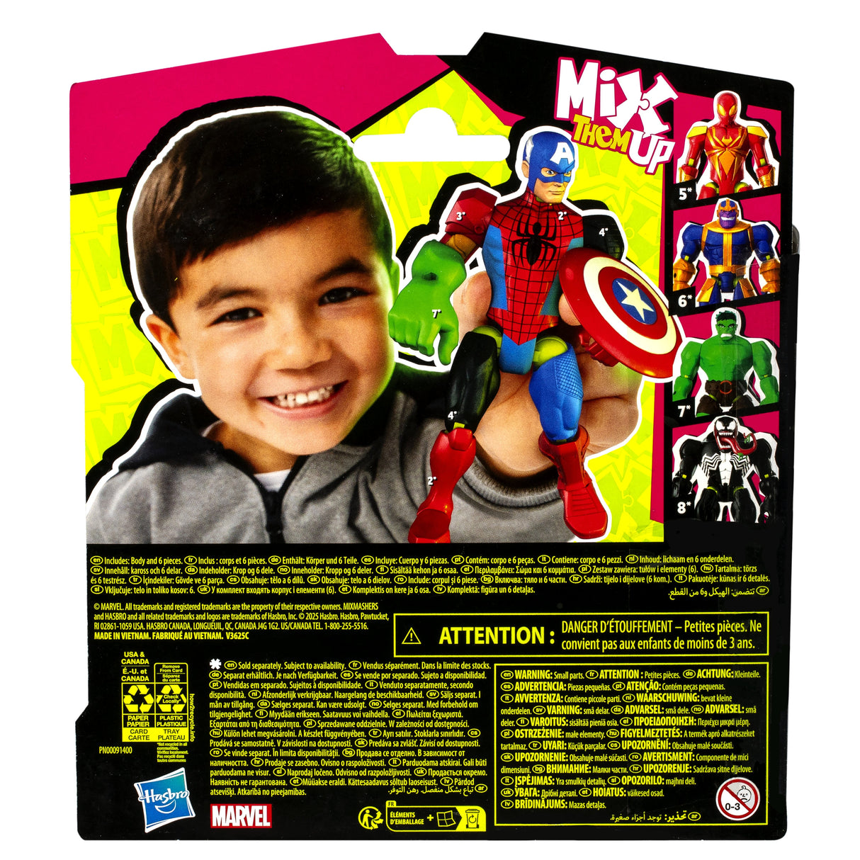 Figura Capitan America Mix Mashers Marvel 12cm
