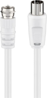 Conector Lnb Goobay - Toma Rf, 1,5 M, Cable Blanco, 1,5 Metros 11829
