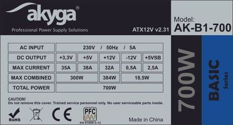 EAN 5901720131485 - Akyga AK-B1-700 unidad de fuente de alimentación 700 W 20+4 pin ATX ATX Gris imagen 4