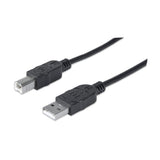 Cable Usb Manhattan Usb A/Usb B 1.8 M Macho/Macho Negro