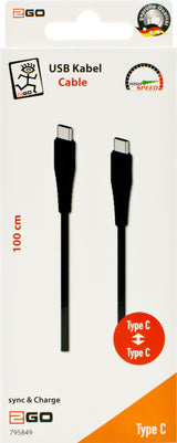 2go 795849 Cable Usb 1 M Usb 3.2 Gen 1 (3.1 Gen 1) Usb C Negro