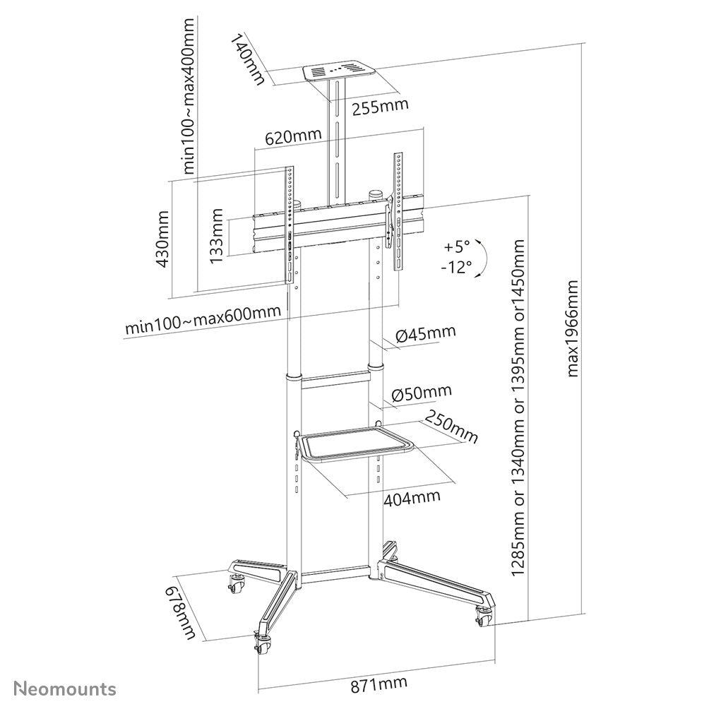 EAN 8717371449285 - Neomounts FL50-550BL1 soporte para pantalla de señalización 177,8 cm (70") Negro imagen 20