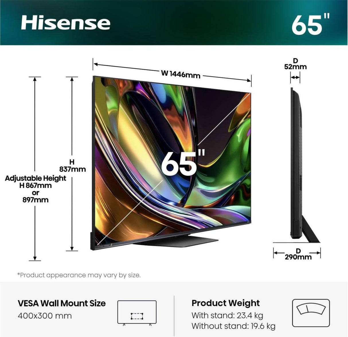Tv Hisense 65ur8s 65" Serie Ur8 Rgb Miniled