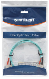 Intellinet 751100 Cable De Fibra Optica 3 M Sc Om3 Color Aguamarina