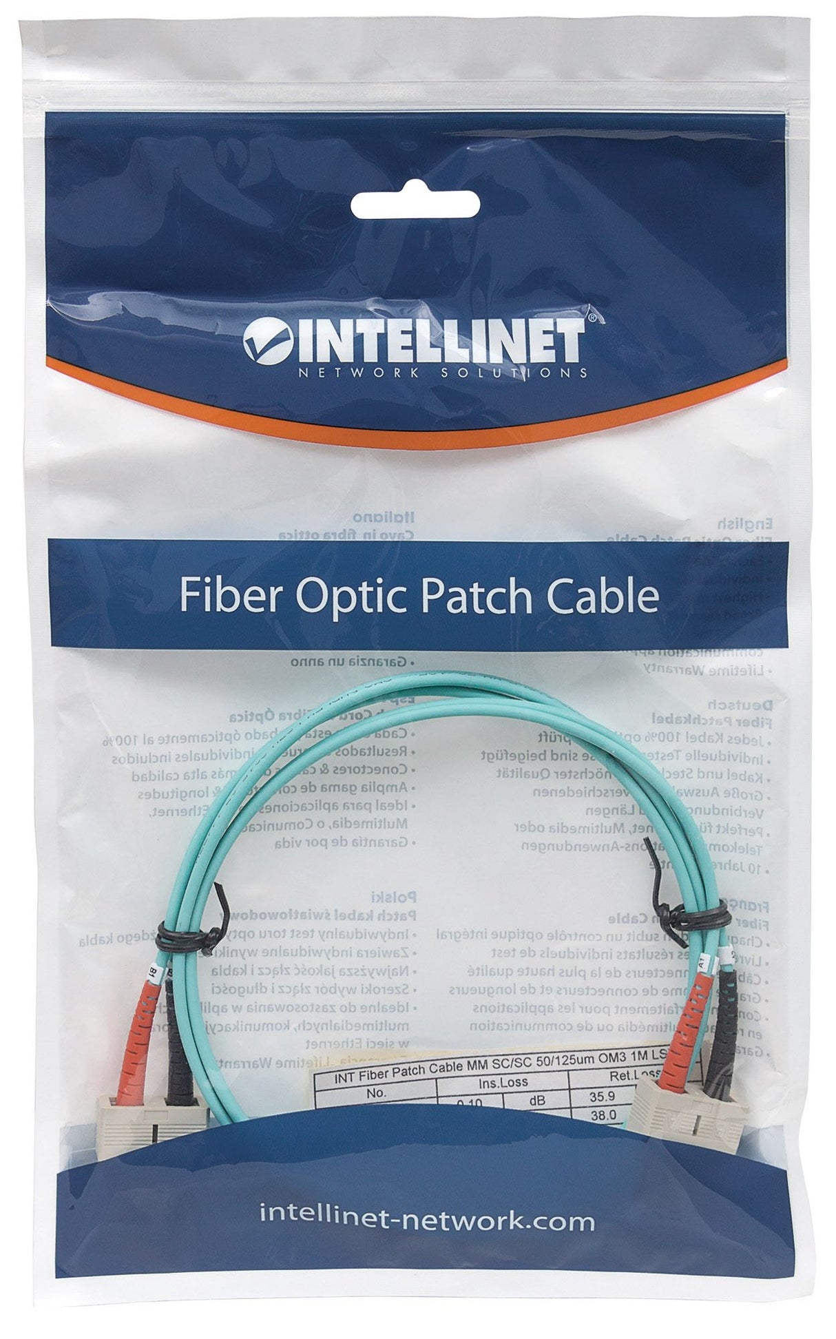 EAN 0766623750837 - Intellinet 750837 Cable de fibra óptica e InfiniBand 2 m SC Color aguamarina imagen 5