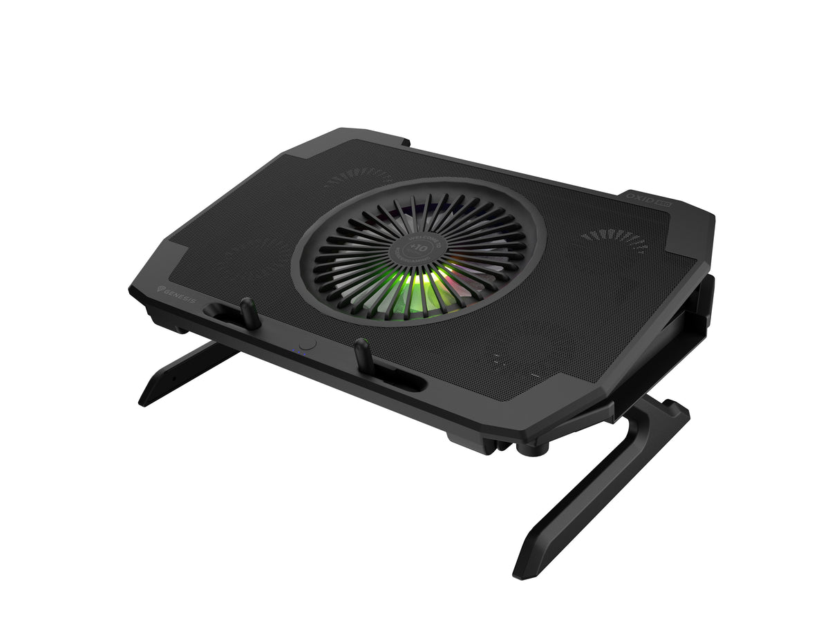 Base Refrigeradoras Genesis Oxid 850 Rgb 15.6"-17.3" Usb, 5 Ventiladores