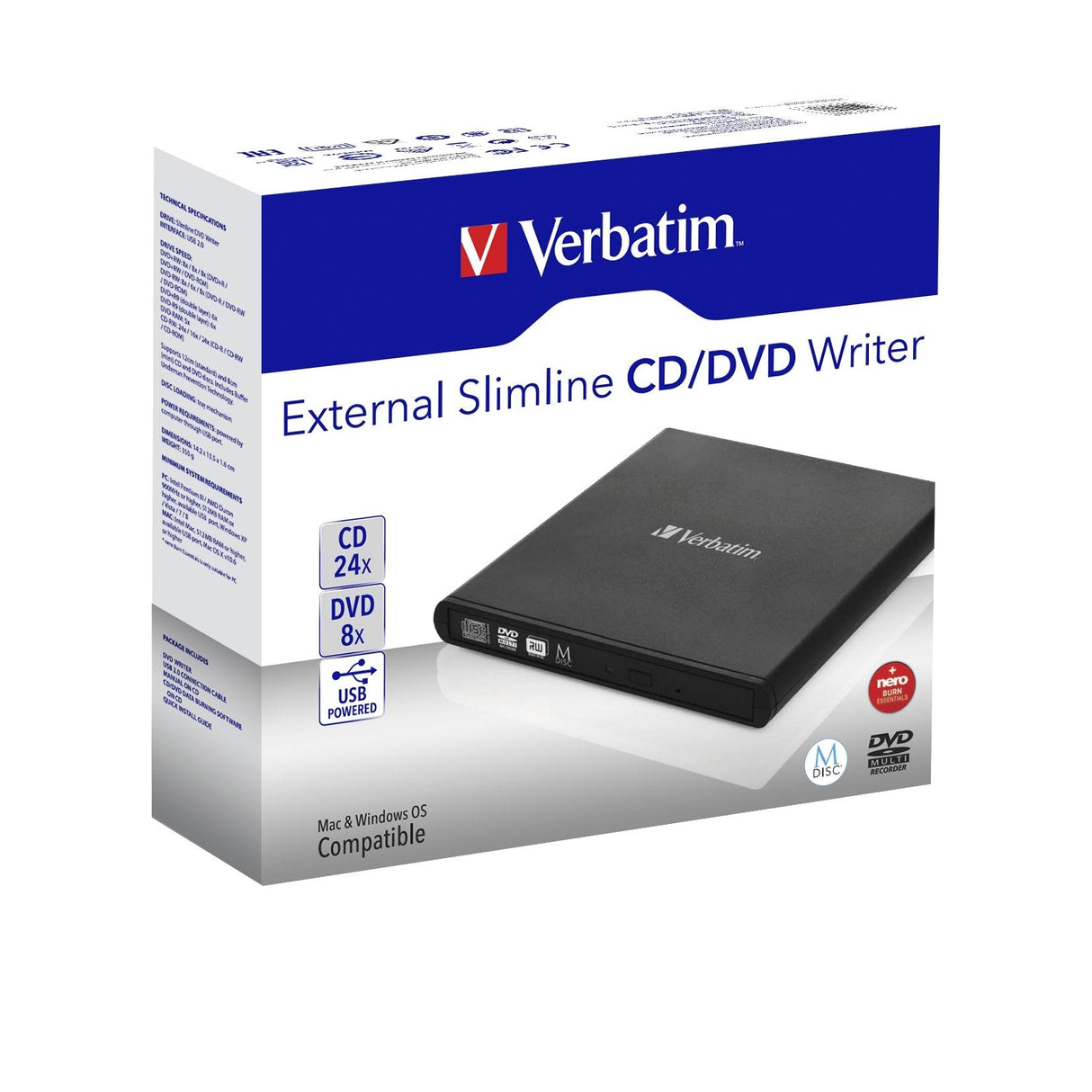 Grabadora Externa Cd Dvd Verbartim 98938