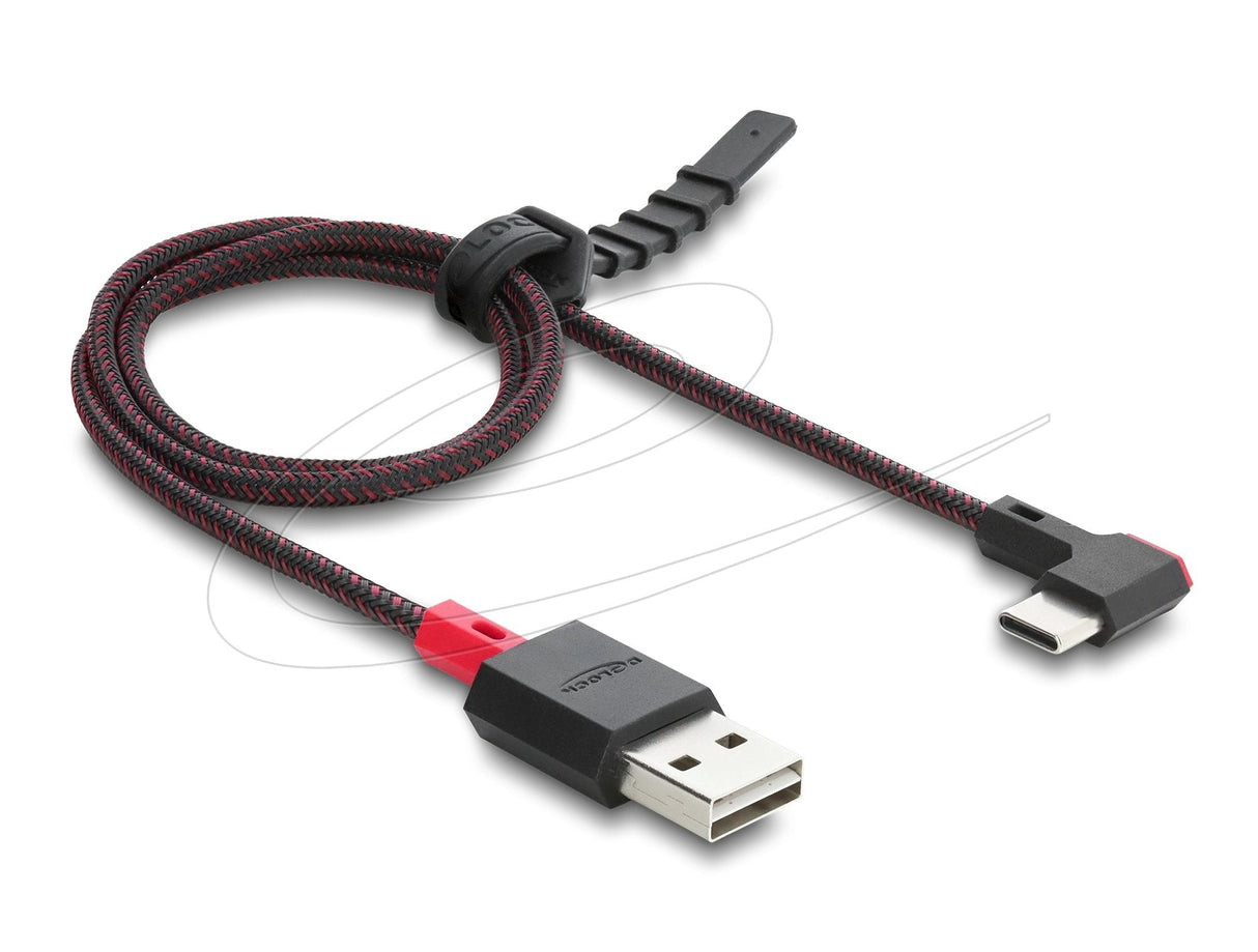 Delock Easy-Usb 2.0 Cable Typ-A Stecker Zu Usb Type-C Stecker Gewinkelt Links   Rechts 0,5 M Schwarz