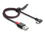 Delock Easy-Usb 2.0 Cable Typ-A Stecker Zu Usb Type-C Stecker Gewinkelt Links   Rechts 0,5 M Schwarz