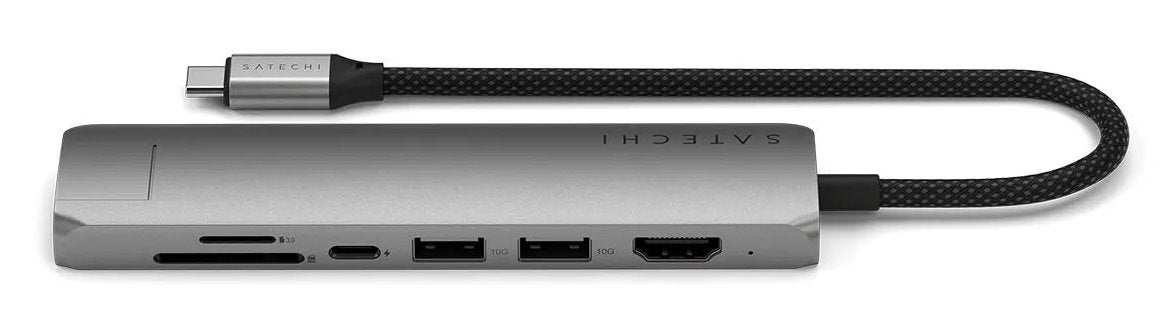 7-In-1 Usb-C Slim Multiport  Adapter With Ethernet - Space
