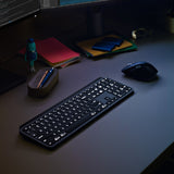 Teclado Inglés Logitech Mx Keys Plus Rf Wireless + Bluetooth Qwerty Grafito