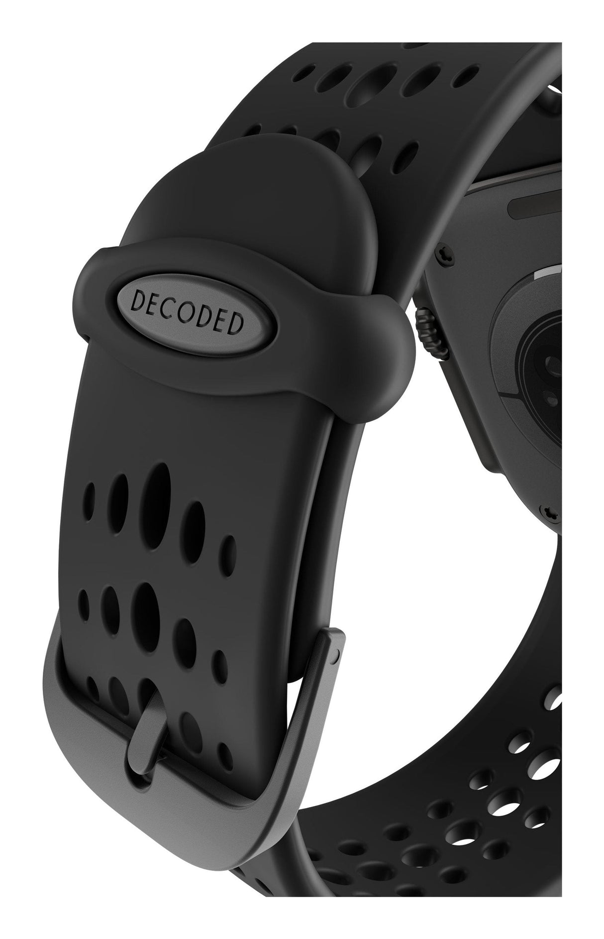 Decoded Silicone Ares O Strap For Apple Watch 44/46/49mm Black