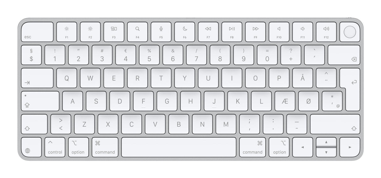 Apple Magic Keyboard Con Touch Id, Teclado Plateado/Blanco, Diseño Dk, Para Modelos Mac Con Chip Apple Mxck3dk/A