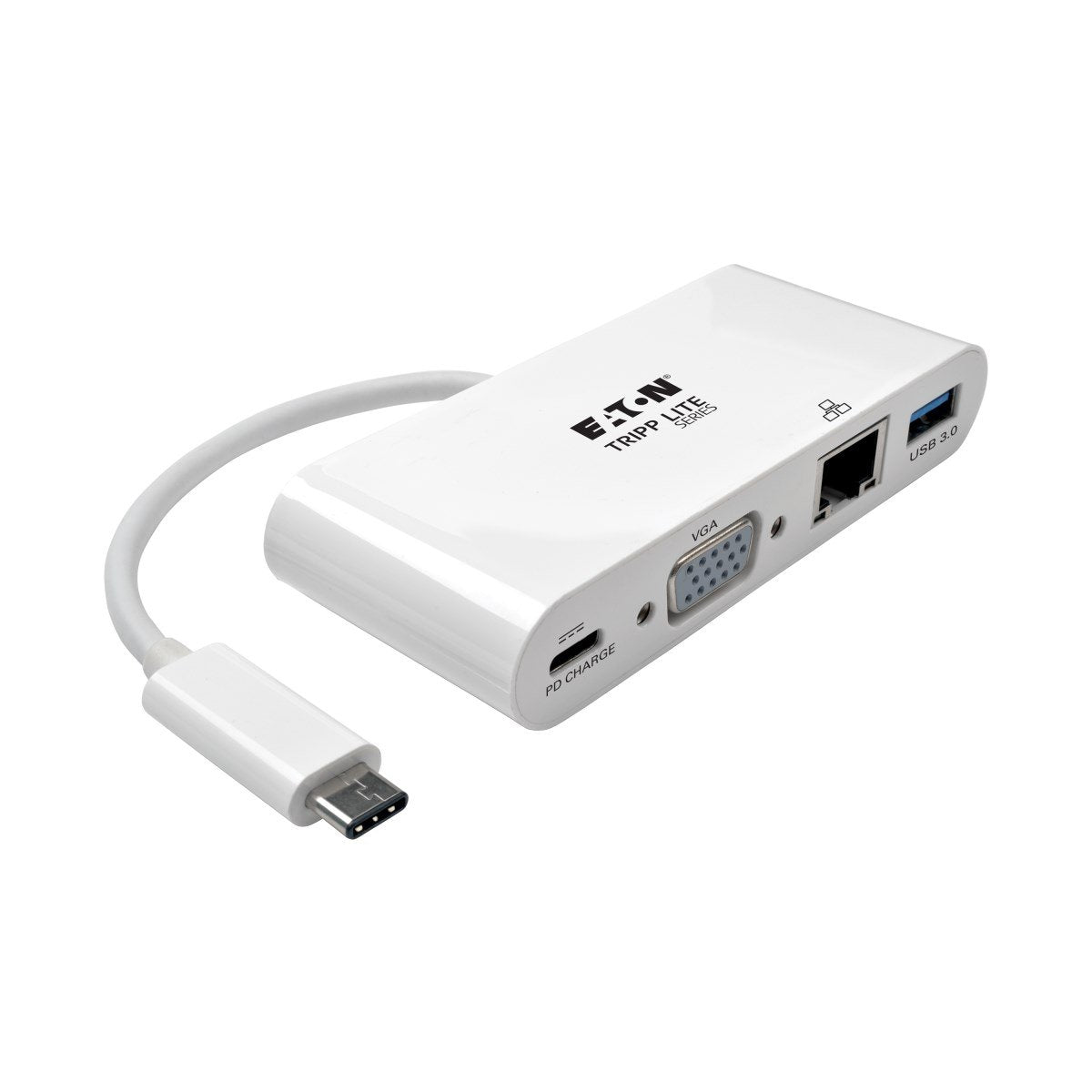 Eaton Tripp Lite   Usb-C Multiport Adapter Vga Usb-A Port Gbe And Pd Charging White