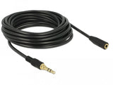 Delock Klinkenverlängerungscable 3,5 Mm 3 Pin Stecker Zu Buchse 5 M Schwarz