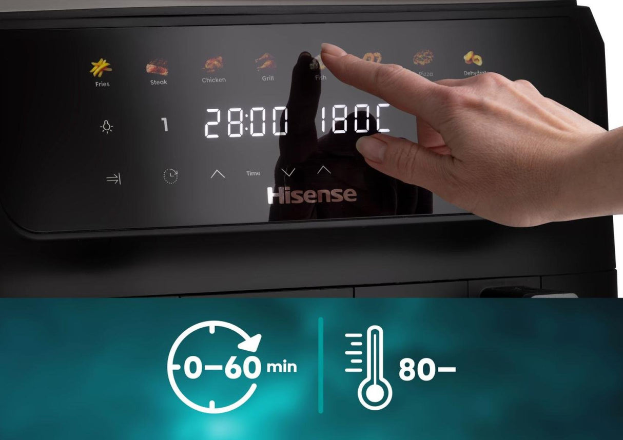 EAN 3838783014481 - Hisense HAF2700DCD Doble 11 L Independiente 2700 W Freidora de aire caliente Negro imagen 6