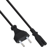Cable De Alimentación Inline Tipo C Euro A Euro 8 C7 Enchufe Negro 5m