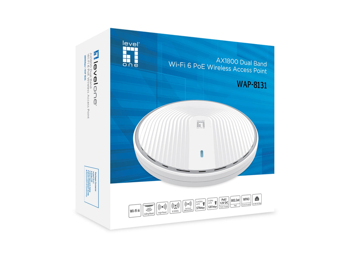 Levelone Wap-8131 Punto De Acceso Levelone Wlan Access Ax1800 Wireless Poe Dualband
