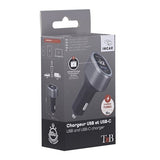 Cargador Allume Cigare T Nb 1x Usb-A Et 1x Usb-C 83w (Negro/Gris)