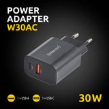 Intenso Usb-Ladegerät 1 X Usb-A  1 X Usb-C 30 Watt Negro
