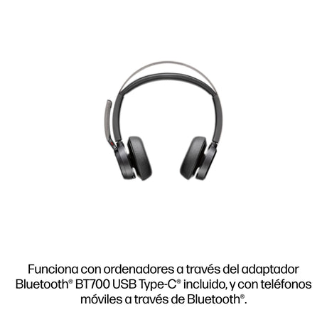 EAN 0198415336545 - HP Poly Voyager Focus 2-M USB-C-C Headset USB-C/A Adapter Charging Stand Customer Special 1 imagen 5