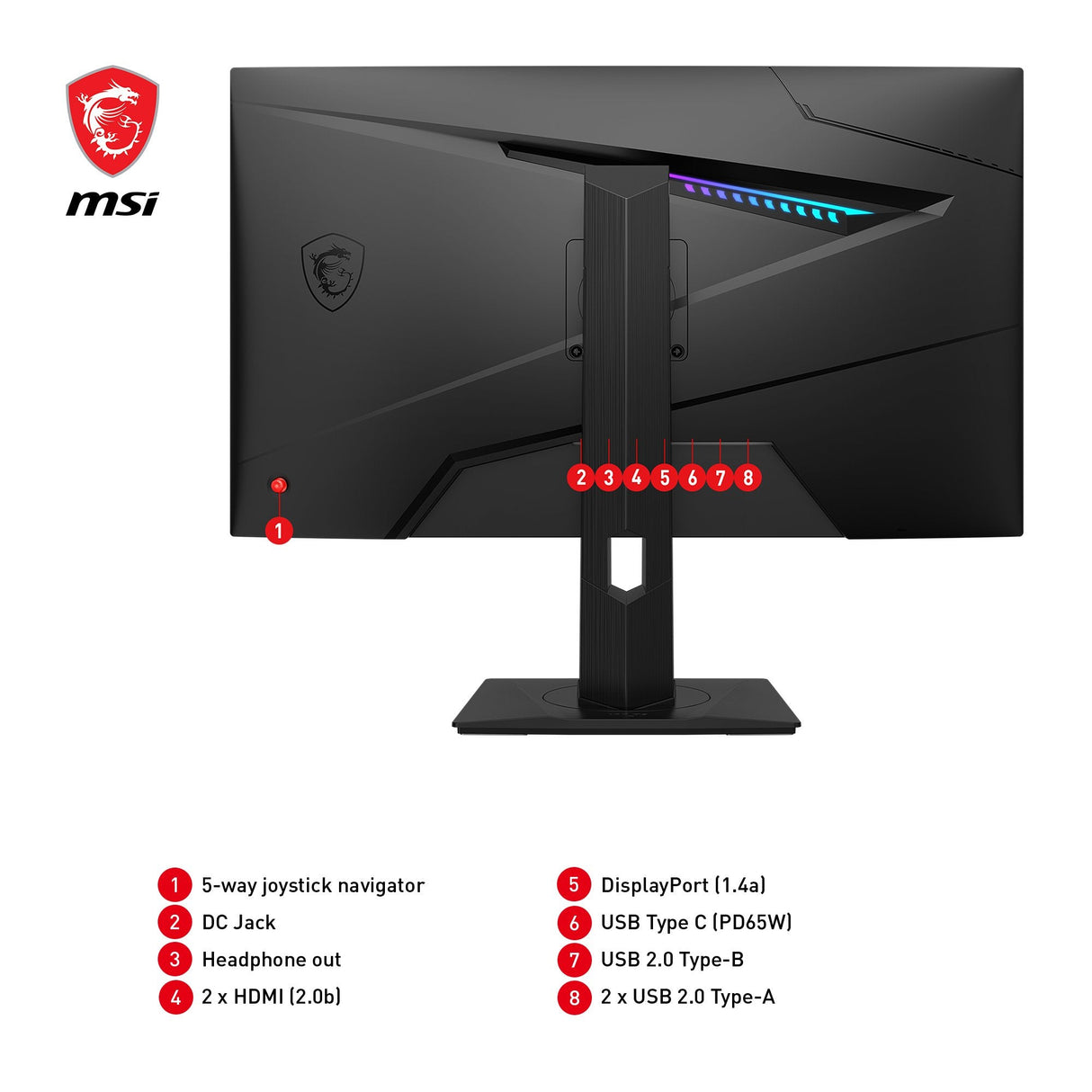 Monitor Gaming  Msi Mag 274qrfde Qd E2 (27 Pulgadas), Negro, Wqhd, Rapid Ips, Hdr, Adaptive-Sync, Panel De 180hz 9s6-3cc29h-223