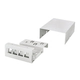 Consolidation Point Box 4-Port, Desk Wall Rail Mounting, Gris