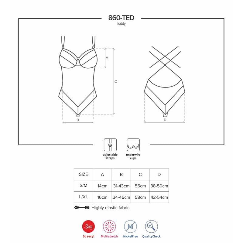 860-Ted-1 Teddy Color Negro Talla (Interno):S/M