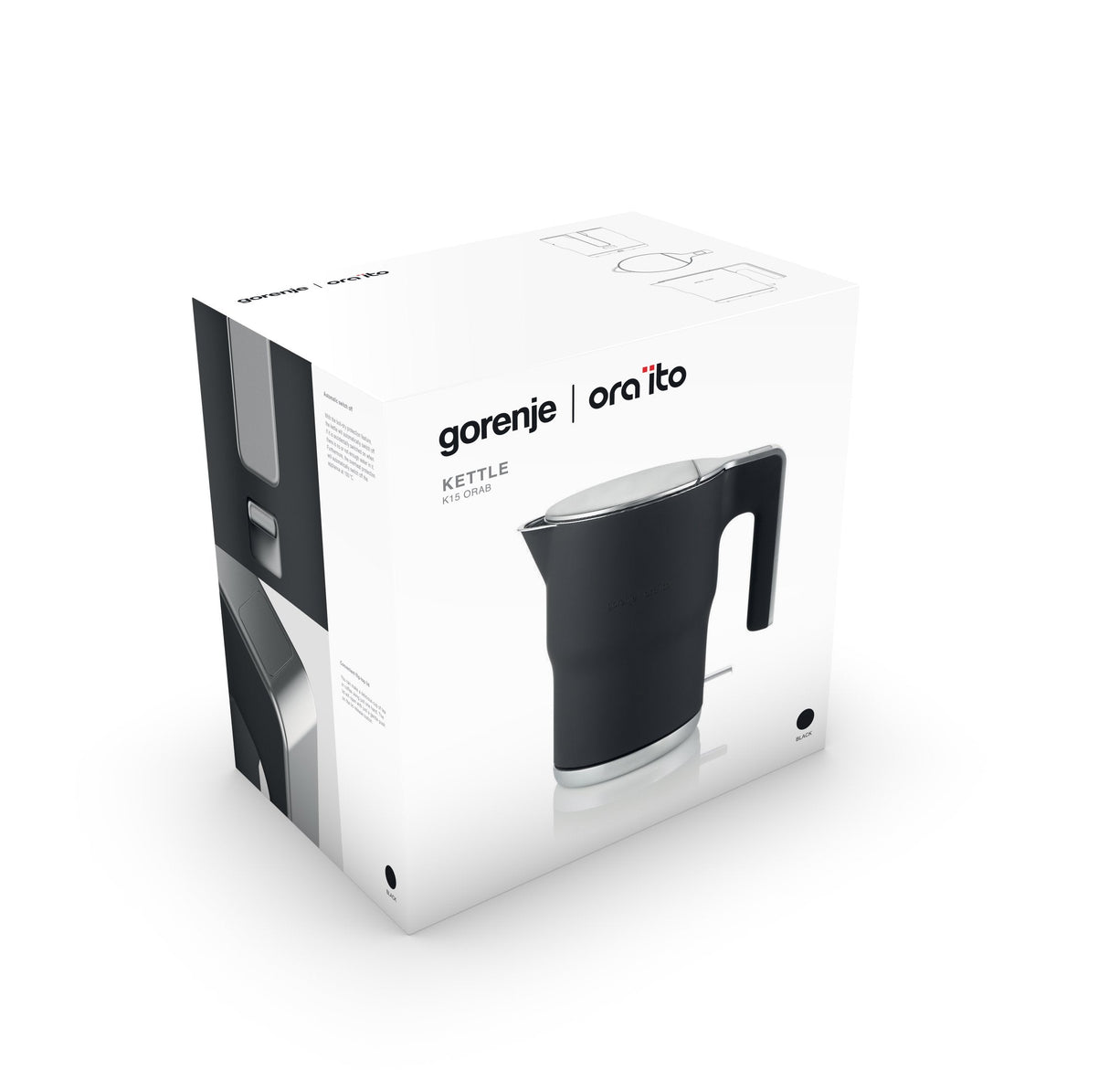 Tetera Gorenje K15orab  Eléctrica 1,5 L 2400 W Negro
