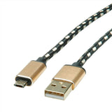 EAN 7630049612013 - ROLINE 11.02.8820 cable USB USB 2.0 1,8 m USB C Micro-USB B Negro, Oro imagen 1