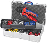 Alicates De Engarzar Knipex Con Rango De Engarzado Para Punteras De Cable 97 90 09 Rojo/Azul, Incl. Punteras De Cable, Tanos Mini-Systainer 97 90 09