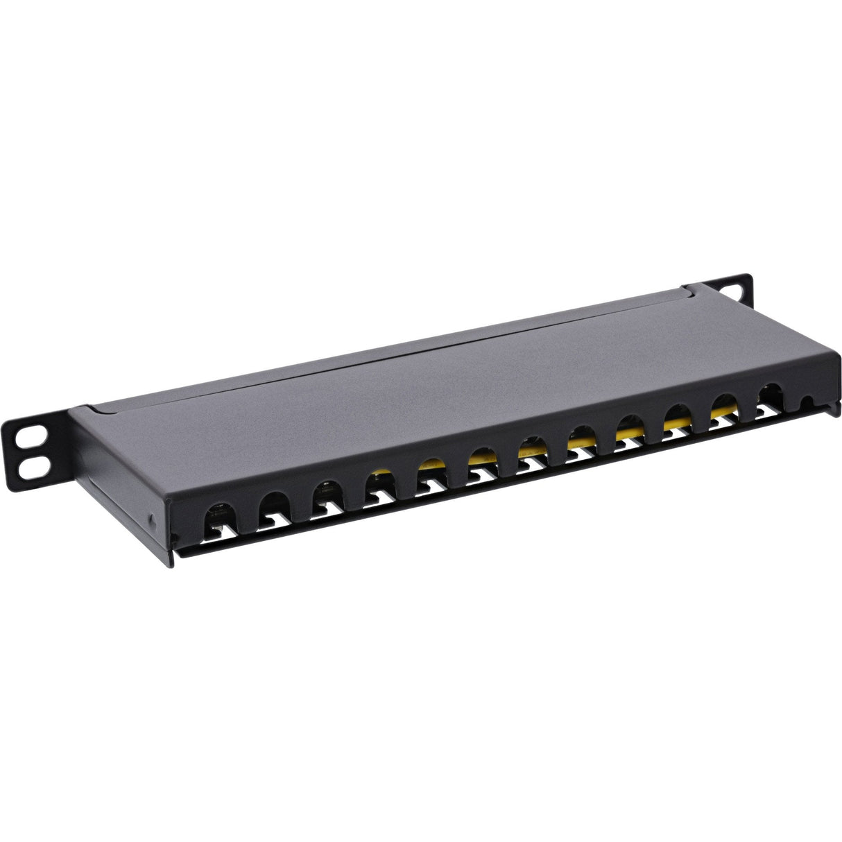 Patch Panel Inline De 10" Cat.6a 0.5u 12 Puertos, Negro Ral9005