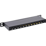 Patch Panel Inline De 10" Cat.6a 0.5u 12 Puertos, Negro Ral9005