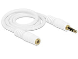 Klinkenverlängerungscable 3,5 Mm 3 Pin Stecker > Buchse 0,5 M Weiss