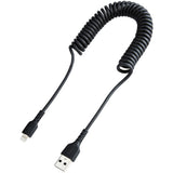 Usb To Lightning Cable - 1m    Cabl (3.3ft) Coiled Cable Black