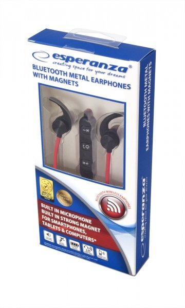 Esperanza Eh186k Auriculares In-Ear Inalambrico Negro, Rojo